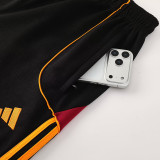 2026/27 Roma Black Hoody Thickened Fluff Zipper Jacket Tracksuit