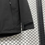 2025 PSG Jordan Cotton Thickened Warm Black Outdoor Jacket #A805加棉冲锋衣