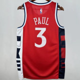 2025 Clippers PAUL #3 Red NBA Jersey