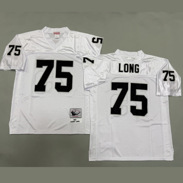 LONG #75 Men's Las Vegas Raiders Retro NFL Jersey 突袭者