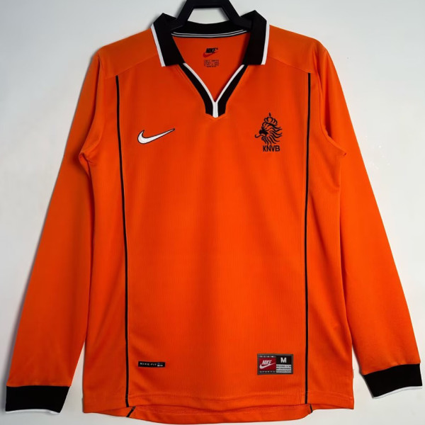 1998 NL Home Orange Long Sleeve  Retro Soccer Jersey