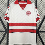 1988 Denmark Away White Retro Soccer Jersey