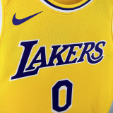 2025 Lakers WETBROOK #0 Yellow NBA Jerseys 热压