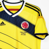 2014 Colombia Home Yellow Retro Soccer Jersey