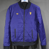 2026/27 M Utd Blue And Black Reversible Sports Cotton Jacket 双面