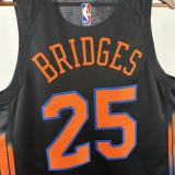 2026 NY Knicks BRIDGES #25 Black NBA Jersey