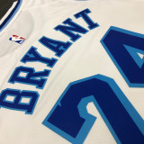 LA Lakers Bryant # 24 White NBA Jerseys Hot Pressed