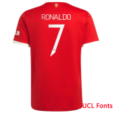 2021/22 M Utd Home Red Retro Player Version Soccer Jersey