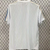 2025/26 RM Retro Style White Fans Soccer Jersey 白衣蓝三边