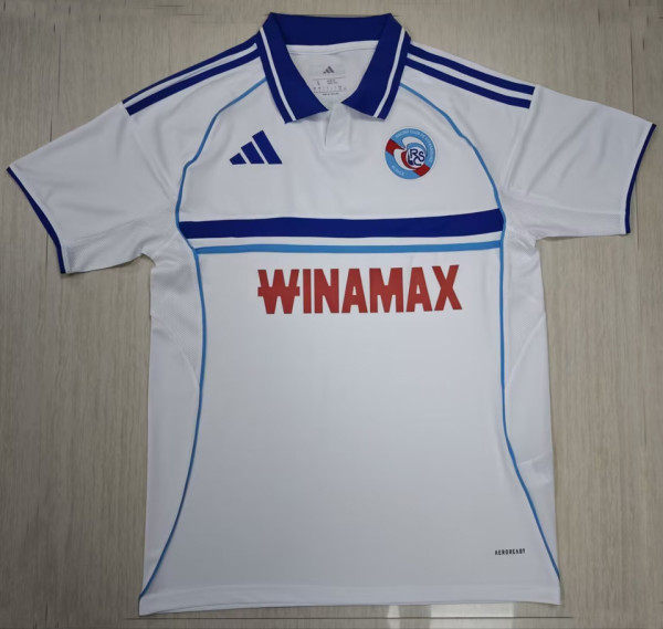 2025/26 Strasbourg Away White Fans Soccer Jersey 斯特拉斯堡