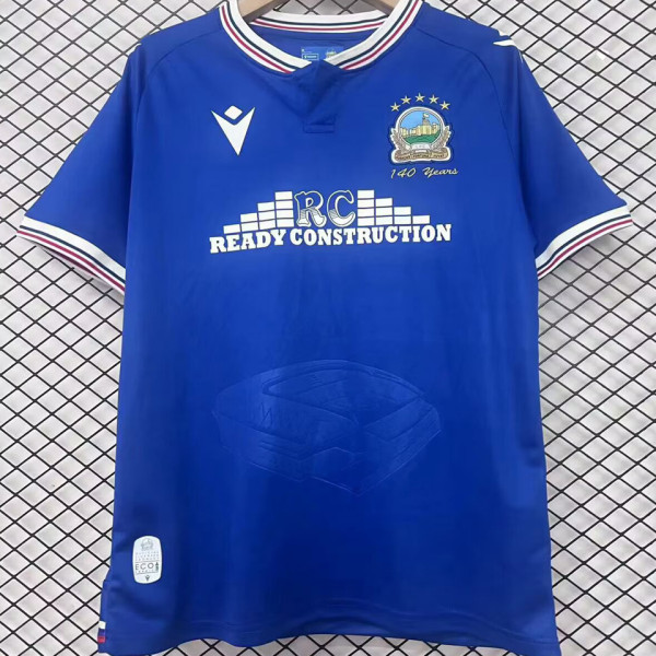 2025/26 Linfield F.C.140th Anniversary Home Blue Fans Soccer Jersey  林菲尔德