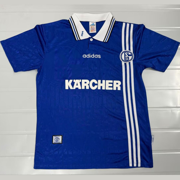 1996/1997 Schalke 04 Home Blue Retro Soccer Jersey