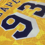1996/97 Lakers BAPE×M&N #93 Yellow NBA Jerseys