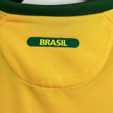 2010 Brazil Home Yellow Retro Soccer Jersey