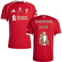 CHAMPIONS 24/25 + CHAMPIONS CUP LFC 1:1 Quality Home Red Fans Soccer Jersey 2025/26 ★★