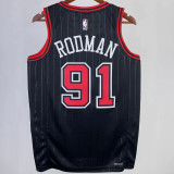 2023/24 Bulls RODMAN #91 Black NBA Jerseys 热压