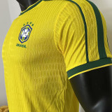 1998 Brazil Home Yellow Retro Player Version Soccer Jersey 球员版
