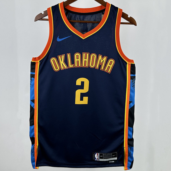 2025 KC Thunder GILGEOUS-ALEXANDER #2 Black City Edition NBA Jerseys