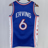 1982/83 76ers ERVING #6 Blue Retro NBA Jerseys 热压
