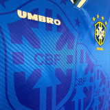 1996 Brazil Away Blue Retro Soccer Jersey