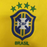 2002 Brazil Home Yellow Retro Long Sleeve Soccer Jersey