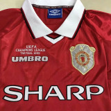 1999/2000 M Utd Home Red Retro Soccer Jersey