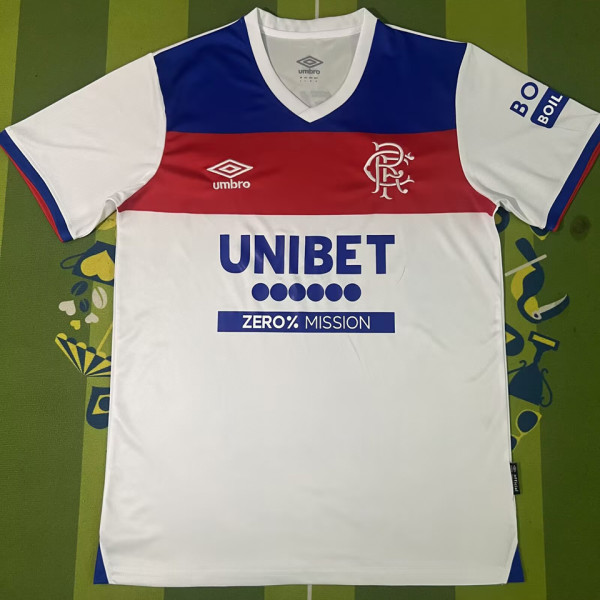 2025/26 Glasgow Rangers Away White Fans Soccer Jersey
