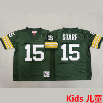 STARR #15 Green Bay Packers Retro Kids NFL Jersey 包装工