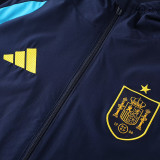 2026/27 Spain Baby Blue Hoody Thickened Fluff Zipper Jacket Tracksuit