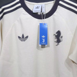 2025 JUV White Cotton Retro Style T-shirt