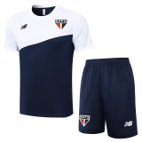 2025 Sao Paulo  White Sapphire Blue Training Jersey(A Set)