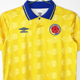 1994 Colombia Home Yellow Retro Soccer Jersey
