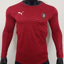 2026/27 Portugal Home Red Player Version Long Sleeve Soccer Jersey