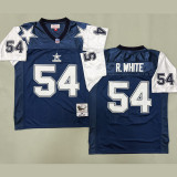 R.WHITE #54 Men's Dallas Cowboys Retro NFL Jersey 牛仔
