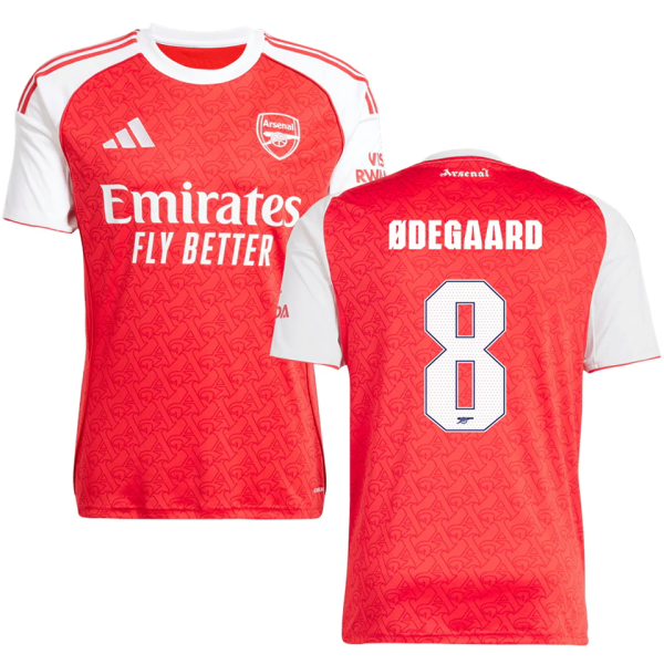 ØDEGAARD #8 ARS 1:1 Quality Home Red Fans Soccer Jersey 2025/26 (League (UCL Font 欧冠字体 ) ★★