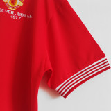 1977 M Utd Home Red Retro Soccer Jersey