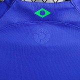 2022/23 Brazil Away 1:1 Quality Blue Fans Soccer Jersey