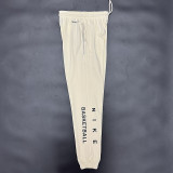 2025 Nk~ White Pure Cotton Sports Trousers Zipper style
