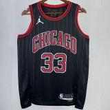 2023/24 Bulls PIPPEN #33 Black NBA Jerseys 热压