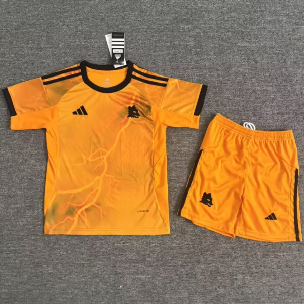 2025/26 Roma  Away Orange Kids Soccer Jersey