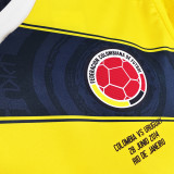 2014 Colombia Home Yellow Retro Soccer Jersey