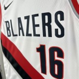 Trail Blazers YANG #16 White NBA Jersey