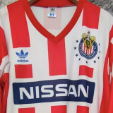 1990/1991 Chivas Home Red Retro Long Sleeve Soccer Jersey