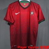 2014 Portugal Home Red Retro Player Version Soccer Jersey 球员版