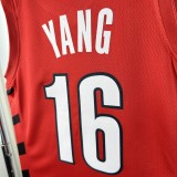 Trail Blazers YANG #16 Red NBA Jersey