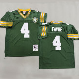 FAVRE #4 Men's Green Bay Packers Retro NFL Jersey 包装工