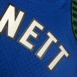 2003/04 Timberwolves GARNETT #21 Retro Blue NBA Jerseys热压