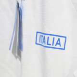 2024 Italy White Cotton Retro Style T-shirt