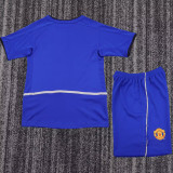 2002/03 M Utd Away Blue Retro Kids Soccer Jersey