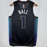2018 Hornets BALL #1 Black City Edition NBA Jerseys
